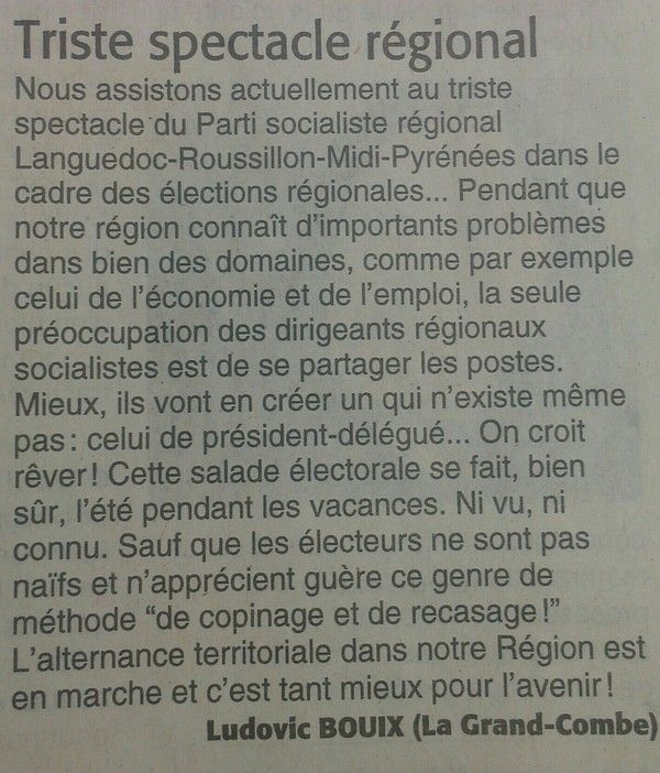 ARTICLE DANS MIDI LIBRE.
